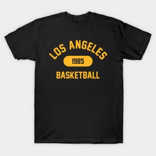 Retro 1985 Los Angeles Basketball Varsity Logo (Gold) T-Shirt